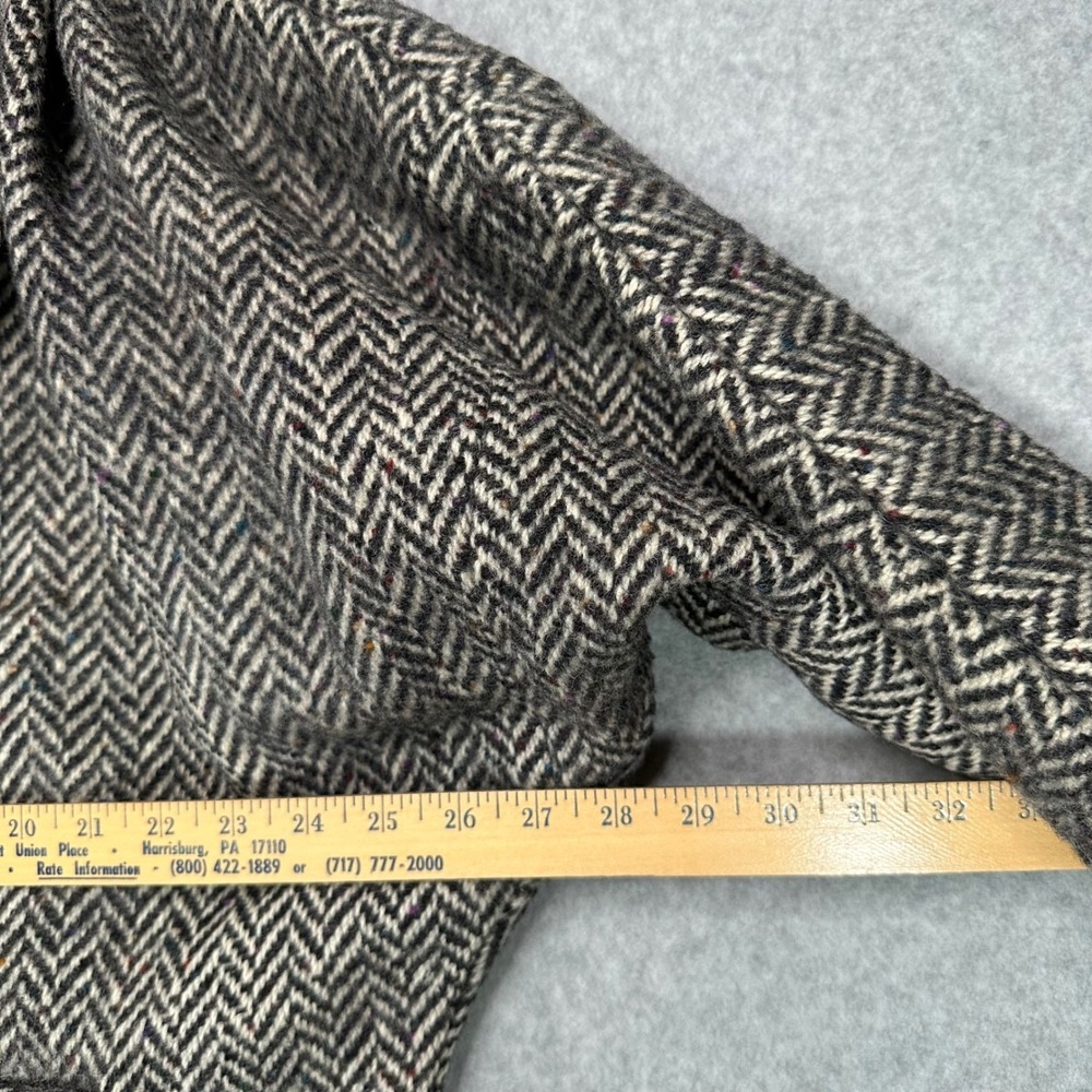 VTG Braefair Wool Herringbone Tweed Blazer Jacket Womens 12 Oversized Two Button - Picture 9 of 10